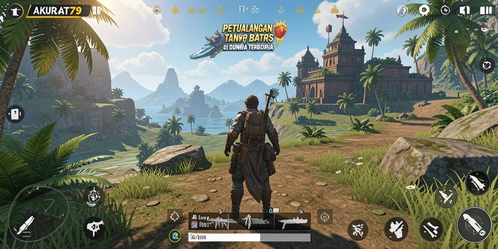 Tampilan gameplay AKURAT79 dengan eksplorasi dunia terbuka.