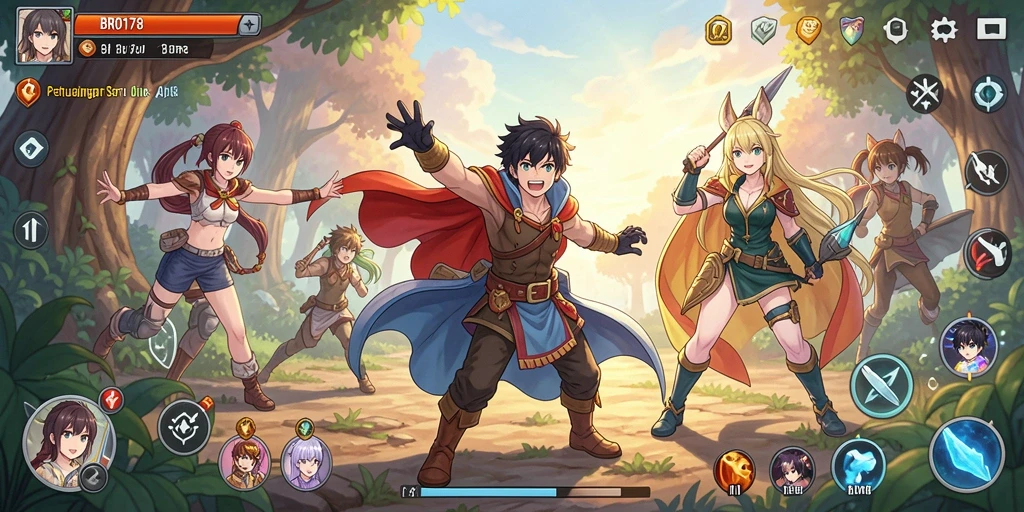 Tampilan gameplay BRO178 yang memukau dengan karakter Anime keren.