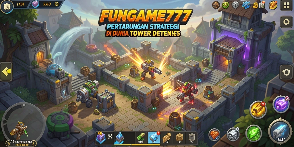 Tampilan gameplay FUNGame777 yang seru dan strategis dalam Tower Defense.