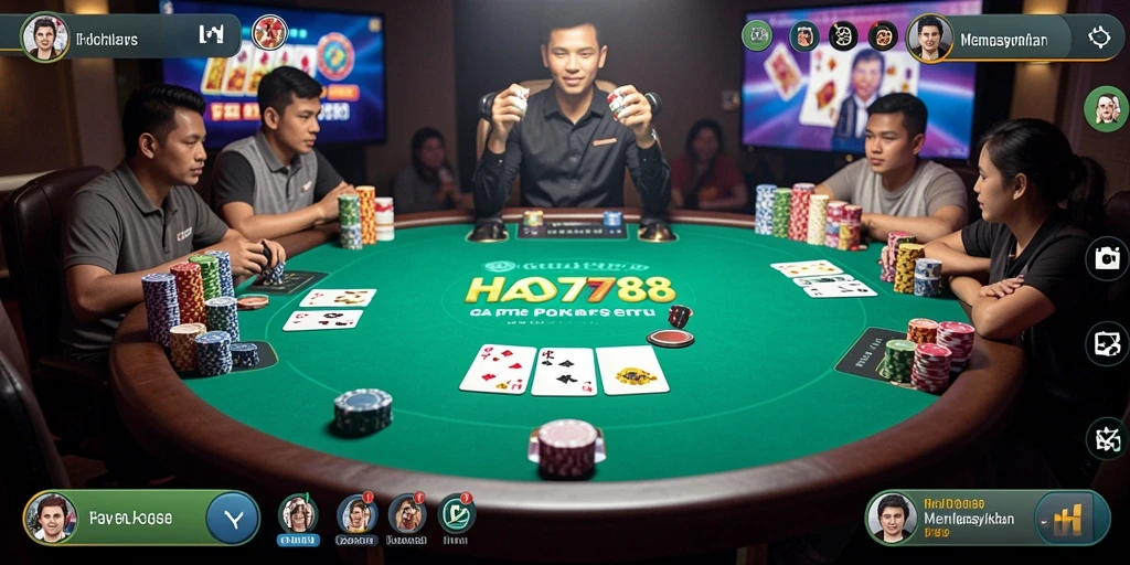 Tampilan gameplay Poker menarik di HAO788 dengan interaksi pemain.