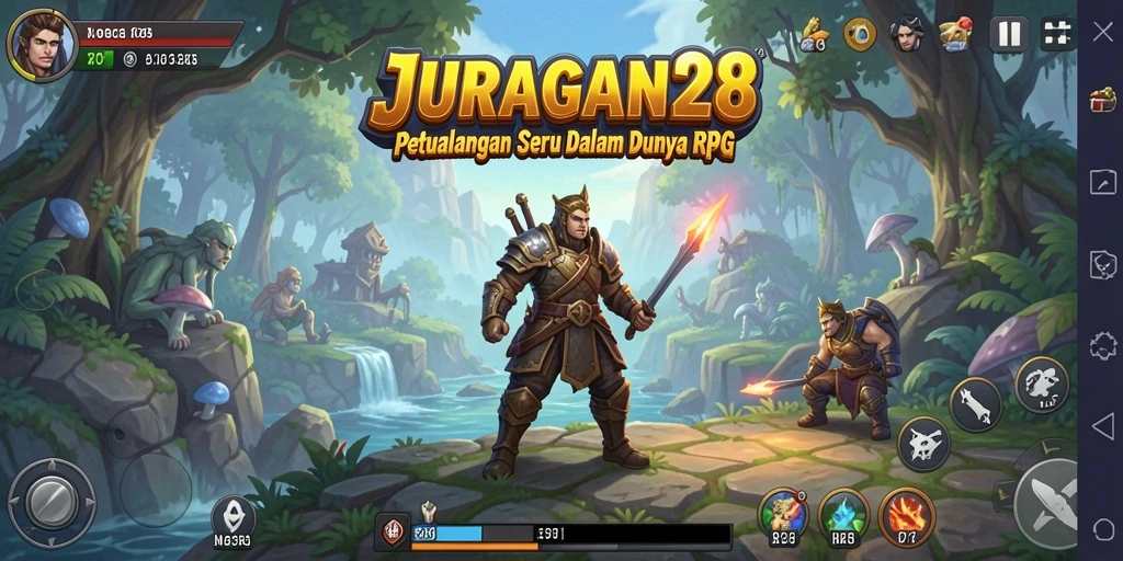 Gameplay RPG penuh aksi dan petualangan di JURAGAN28.