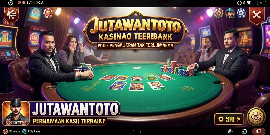 Screenshot utama JUTAWANTOTO menampilkan gameplay Kasino yang mendebarkan.