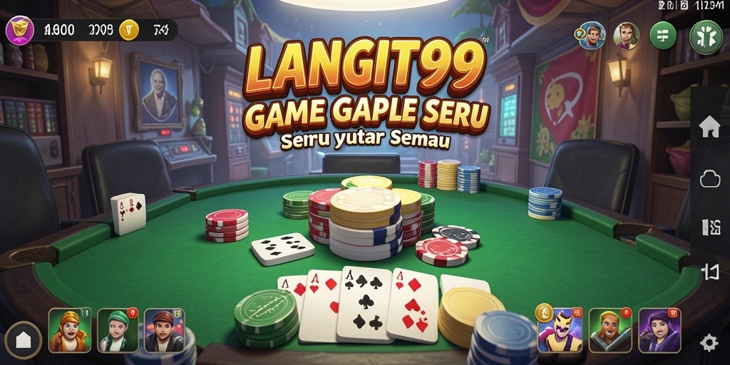 Tampilan gameplay LANGIT99 yang menarik dan seru saat bermain Gaple.