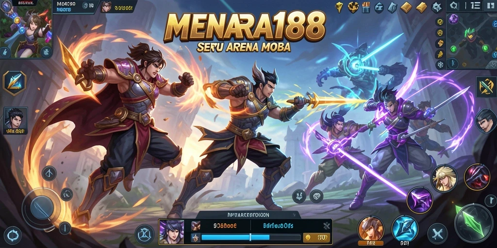 Gameplay MENARA188 yang seru dan menantang di arena MOBA.