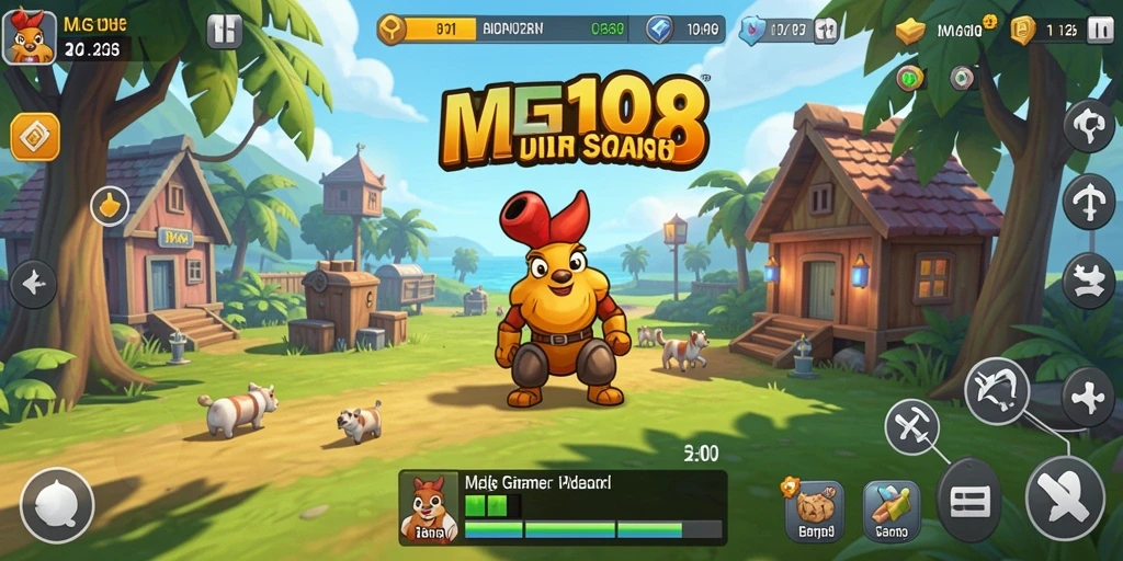 Screenshot gameplay MG108 menampilkan karakter yang berkembang dalam permainan Idle.