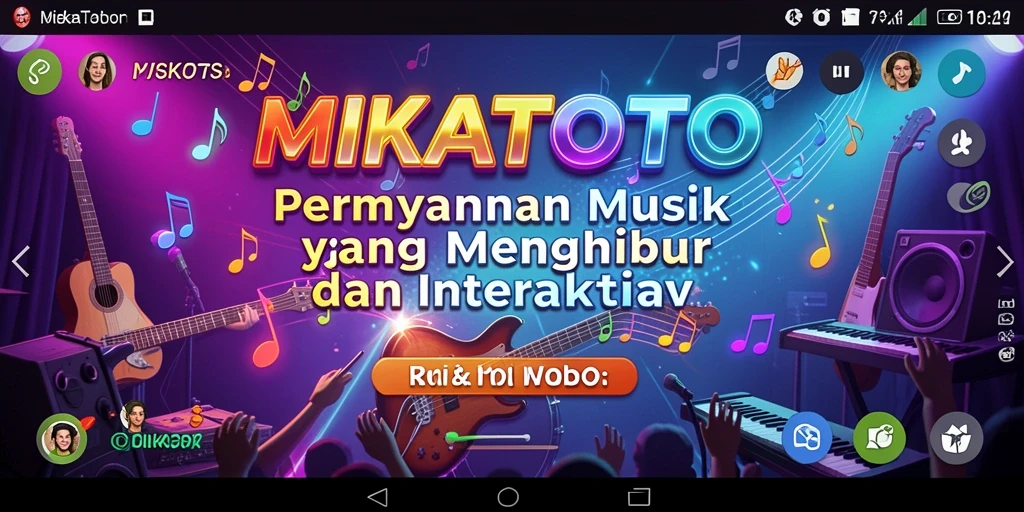 Tampilan gameplay MIKATOTO dengan elemen musik yang interaktif.