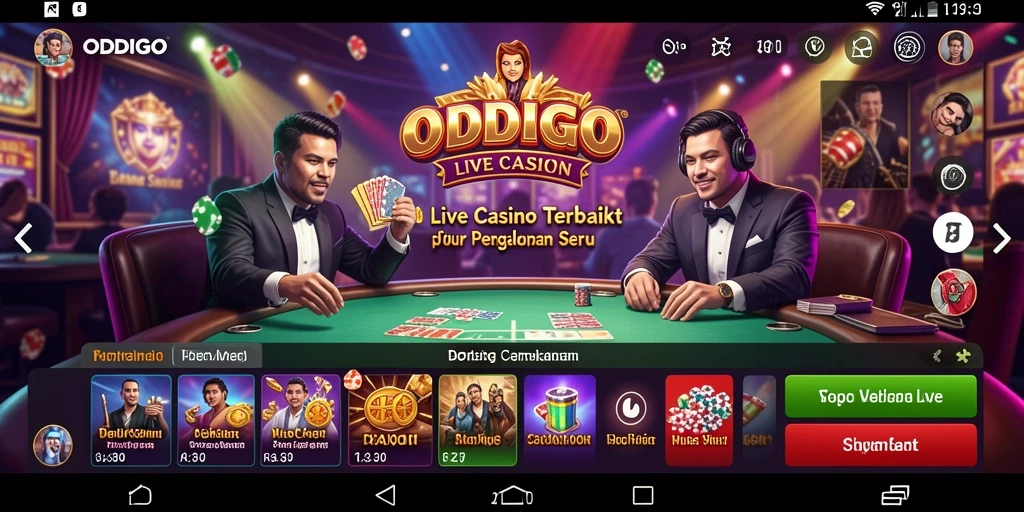 Tampilan gameplay seru di Live Casino ODDIGO dengan dealer profesional.