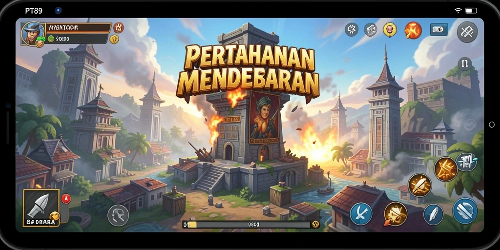 Gameplay seru di PT89 dengan strategi menara yang mendebarkan.