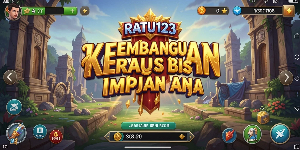 Screenshot gameplay yang menunjukkan pembangunan bisnis di RATU123.