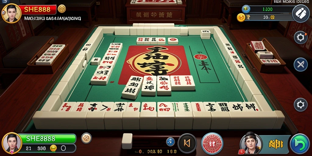 Screenshot gameplay SHE888 menampilkan aksi seru permainan Mahjong.