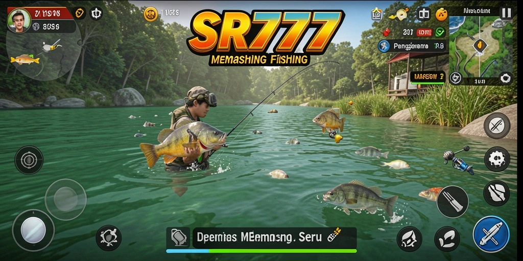 Screenshot gameplay SR777 yang mengasyikkan saat memancing ikan.